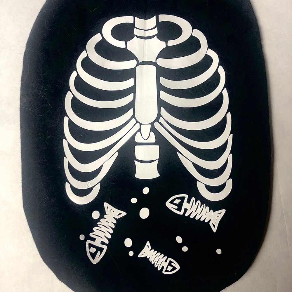 Cat skeleton costume in black and white Halloween